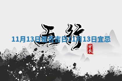 11月13日是否吉日 11月13 🐠 日 🧔 宜忌