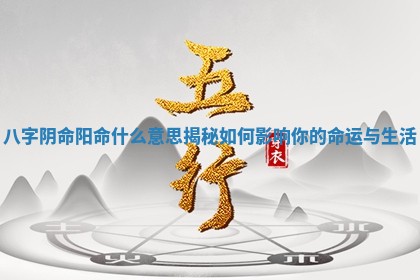 🚙 八字阴命阳命什 🔁 么意思揭秘如何影响你的命运与生活