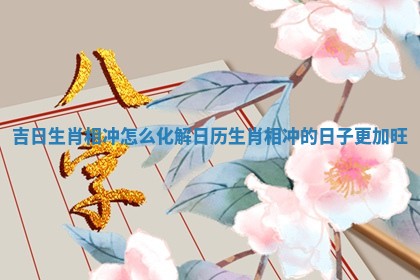 吉日生肖相冲怎么 🛒 化解 日历生肖相冲的日子更加 🤫 旺
