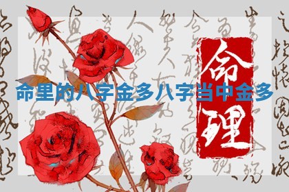 命里的 😬 八字金多 八字当 🏆 中金多