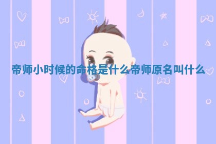 帝 🤷 师小时候的命格是什 🛅 么_帝师原名叫什么