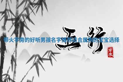 带火字旁的好听男孩 👚 名字推荐 🌊 适合属狗的宝宝选择