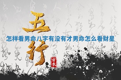 怎样看男命八字有没有才 👡 男命怎么看财 🏕 星