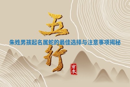朱姓男孩起名属 🔢 蛇的最 🦫 佳选择与注意事项揭秘