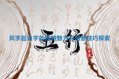 风字起 🥋 名字的独特魅力与创意技巧探 🌈 索