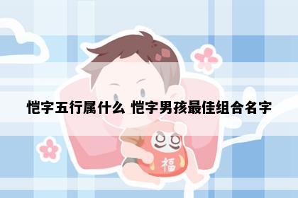 恺字五行属什么 恺字男孩最佳组合名字