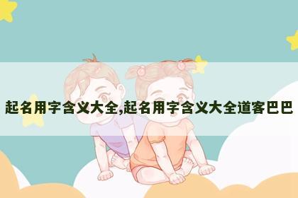 起名用字含义大全,起名用字含义大全道客巴巴