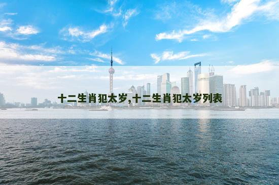 十二生肖犯太岁,十二生肖犯太岁列表